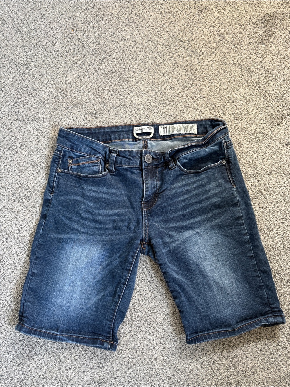 Indigo Rein Dark Blue Denim Bermuda Shorts